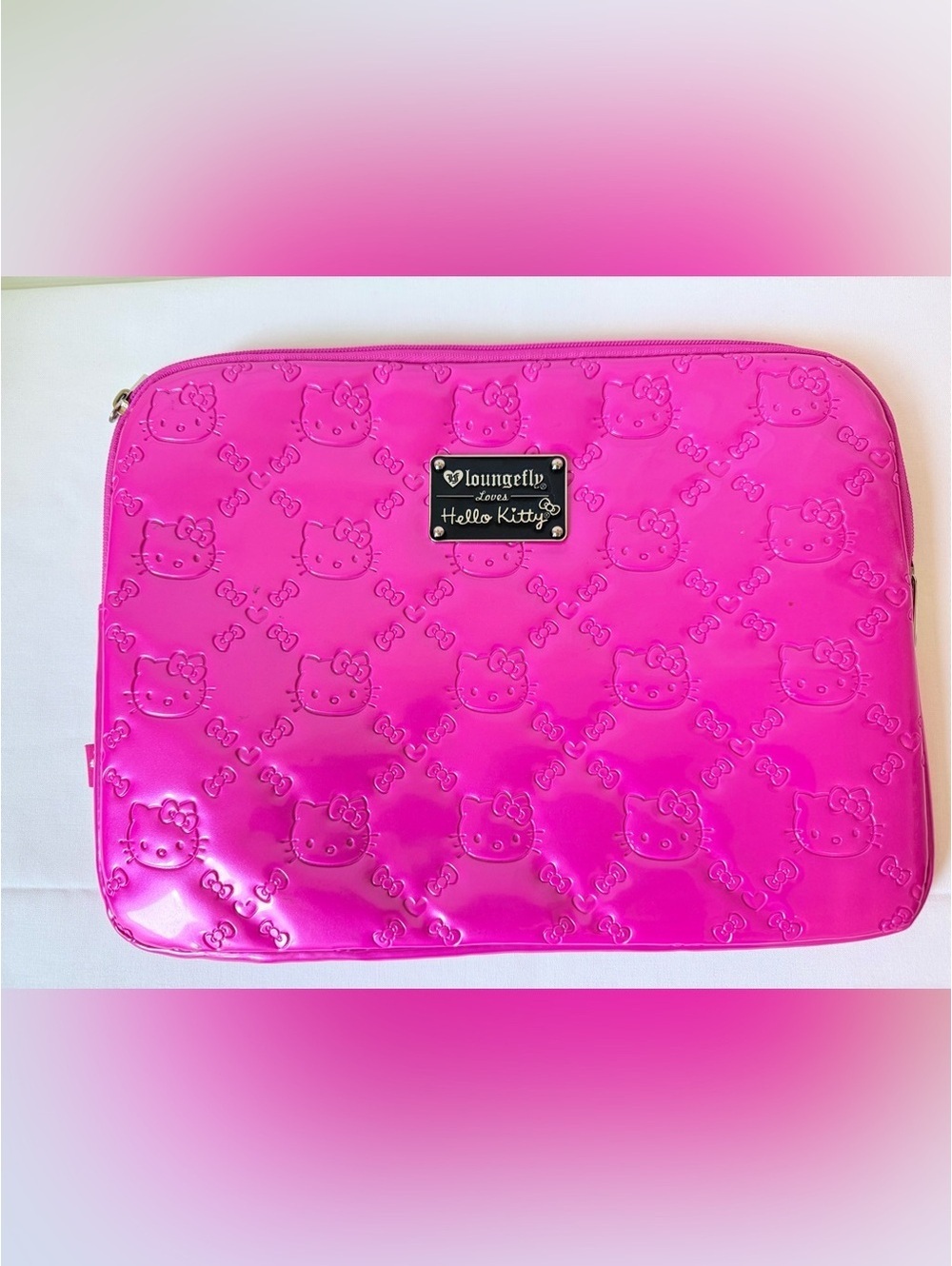 Loungefly x Hello Kitty Embossed Hot Pink Laptop Sleeve Case Sanrio